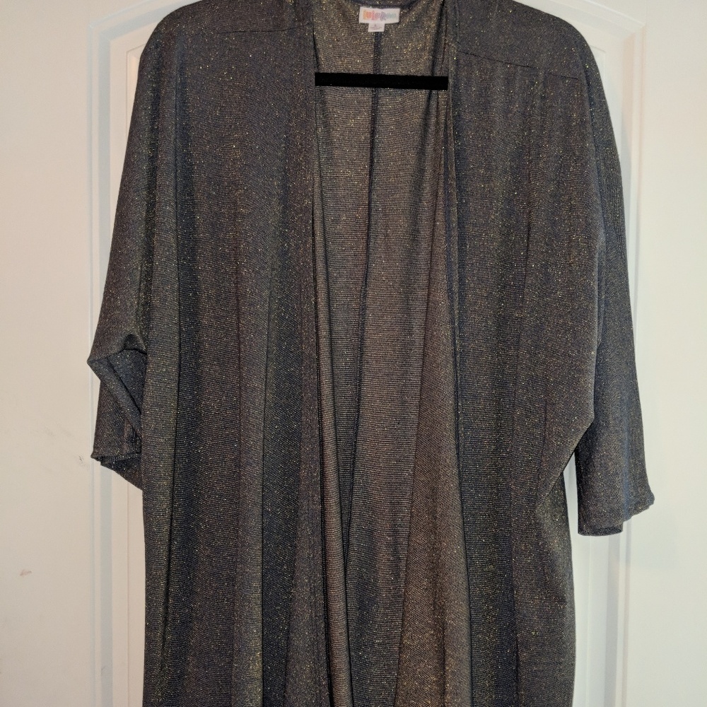 Lularoe, elegant, large, blue with gold shimmer